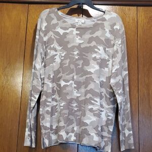 Style & Co. Beige and Brown Patterned Top